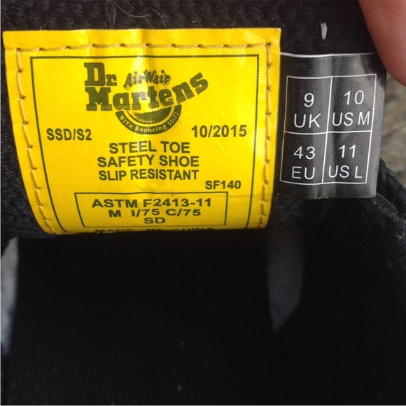 Dr Martens Docs Oxford Leather Steel Toe Sz 10 EU 43 Industrial Work Shoes Mens main image 4